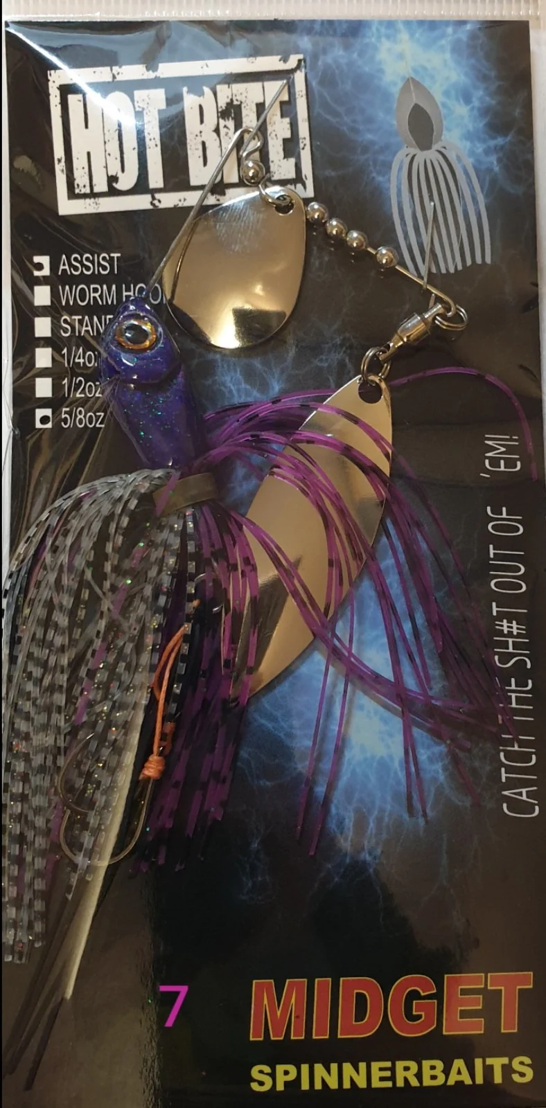 Hot Bite Midget Spinnerbait Lure - 5/8oz - Image 8