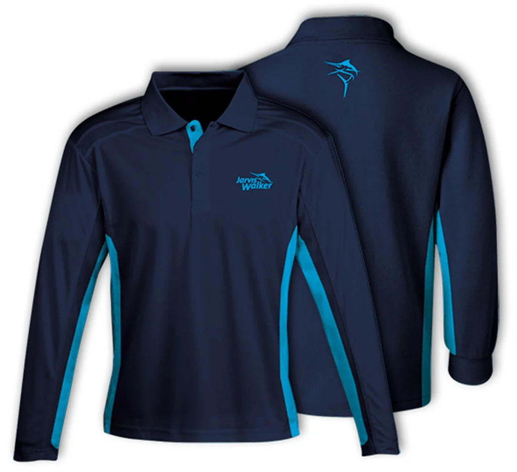 Jarvis Walker Long Sleeve Tournament Navy Blue Fishing Shirt - Image 5